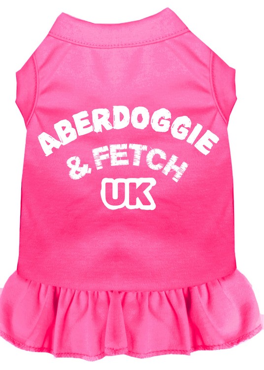 Aberdoggie UK Screen Print Dress Bright Pink Sm